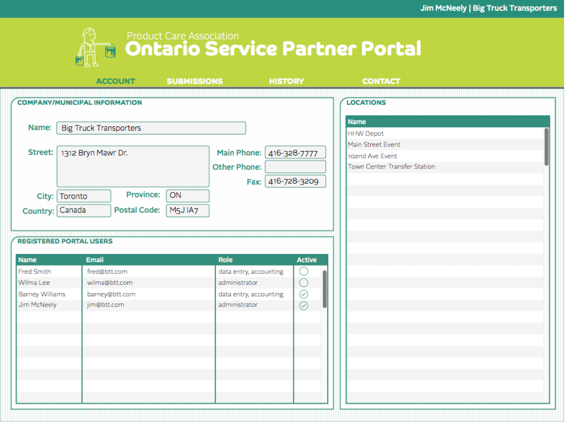 mockup of Product Care Association Partner Portal
