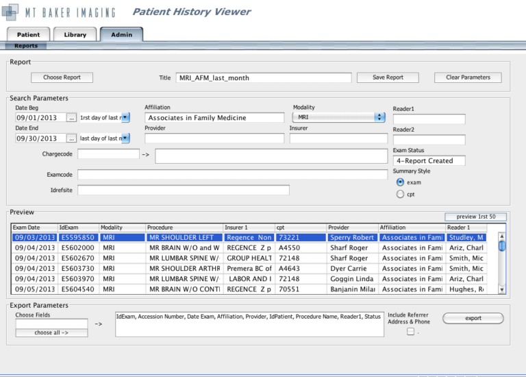 Northwest Radiologists – Patient History Viewer - Envision Data